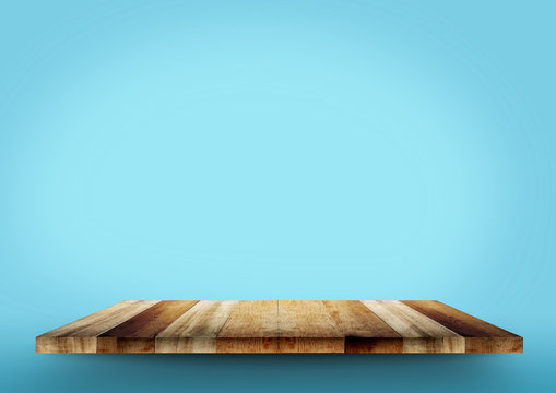 The wooden Empty shelf
