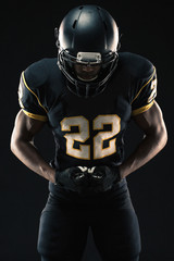 African American football player.