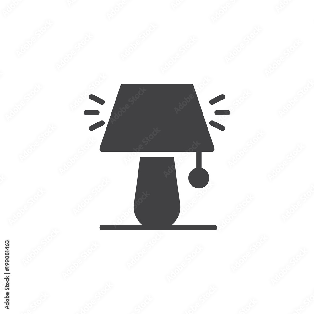 Aufkleber night lamp vector icon. filled flat sign for mobile concept and web design. desktop lamp simple soli