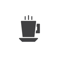 Coffee cup vector icon. filled flat sign for mobile concept and web design. Hot drink simple solid icon. Symbol, logo illustration. Pixel perfect vector graphics