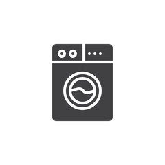 Washing machine vector icon. filled flat sign for mobile concept and web design. washer simple solid icon. Laundry symbol, logo illustration. Pixel perfect vector graphics