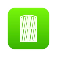 Wooden window icon digital green