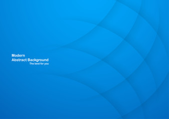 Abstract blue curve background with copy space for white text. Modern template design for cover, brochure, web banner and magazine.