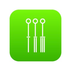 Tattoo needles icon digital green