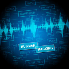 Russian Hacking Words And Data 3d Illustration