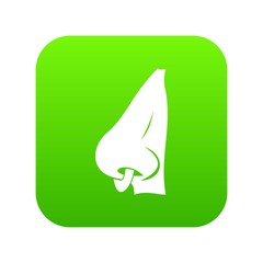 Human nose with piercing icon digital green