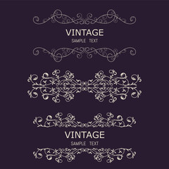Vintage Decorations Elements. Flourishes Calligraphic Ornaments and Frames. Retro Style Design Collection for Invitations, Banners, Posters, Placards, Badges
