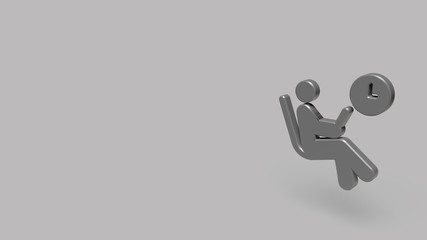 3D Icon of travel airplane isolated on a grey background.