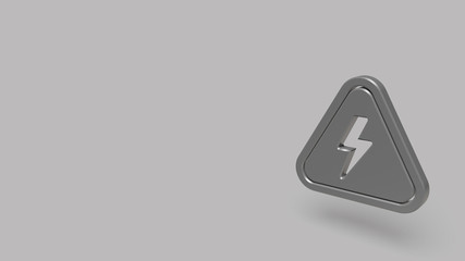 3D Icon of high voltage isolated on a grey background.