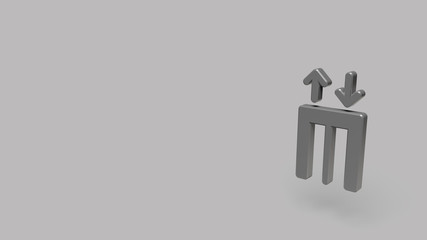 3D Icon of passenger passway isolated on a grey background.