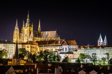Fototapeta na wymiar Scenic view of Cathedral of Prague at night