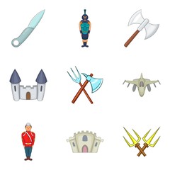 People in uniform icons set, cartoon style