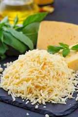 Grated cheese on the table © lisa870