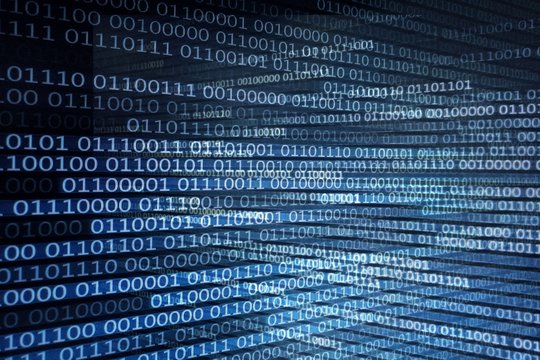 binary code future technology, blue cyber business security concept background, hi speed motion digital movement. picture of computer screen with codes.