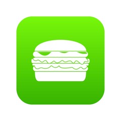 Burger icon digital green