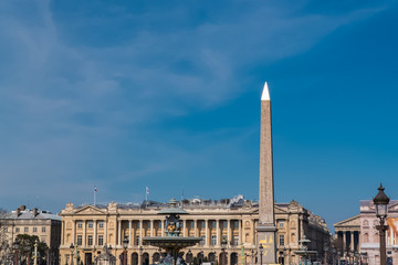 Fototapeta na wymiar Paris, place de la Concorde, the obelisk, beautiful touristic place in the center 