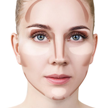 Woman With Sample Contouring And Highlight Makeup