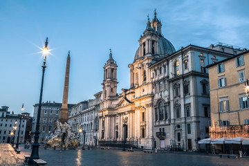 Fototapeta na wymiar Navona square at dawn, Rome, Italy