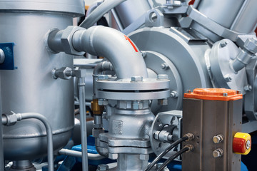 Pipeline system of a powerful industrial gas compressor.