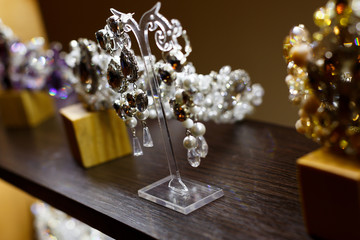 Naklejka na ściany i meble silver earrings with large stones