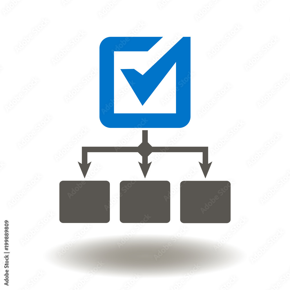 Aufkleber flow chart check mark icon vector. flowchart checkmark illustration. successful diagram business sig