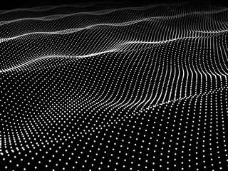 Abstract wave background. Noise structure with dots. Vector illustration.
