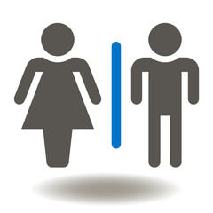 Man Woman Icon Vector. Male Female Bathroom Illustration. Restroom Logo. Family Couple Symbol. WC.