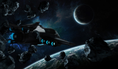 Distant planet system in space with exoplanets 3D rendering elements of this image furnished by NASA