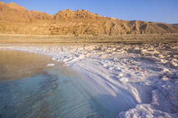 Shore of the Dead Sea. Jordan landscape