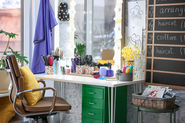 Hairdresser's workplace in salon