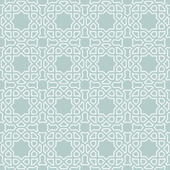 Seamless background for your designs. Modern vector ornament. Geometric abstract light blue and white pattern