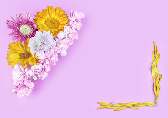 Fototapeta premium Flower flat lay