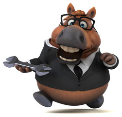 Naklejka premium Fun horse - 3D Illustration
