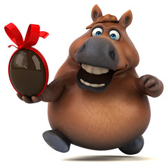 Naklejka premium Fun horse - 3D Illustration