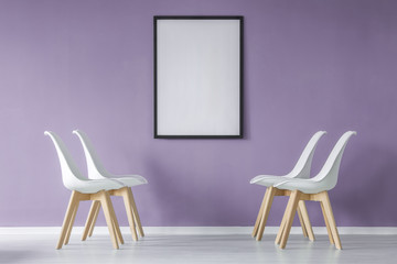 Fototapeta premium Interior with chairs, mockup poster