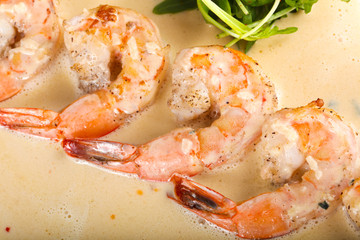 Prawn in cream sauce