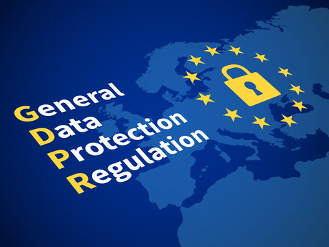 Gdpr General Data Protection Regulation. Eu Computer Safeguard Regulations And Data Encryption Vector Concept