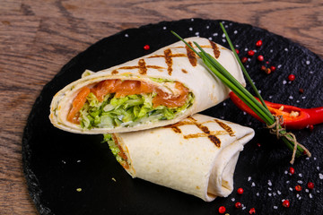 Salmon roll tortilla