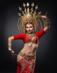 Ethnic dances of Thailand, girl dancing
