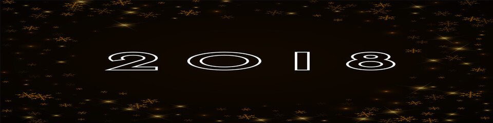 Fototapeta premium 2018 greeting card. Sparse starry snow background. Sparse starry snow on brown background. Sightly vector illustration.