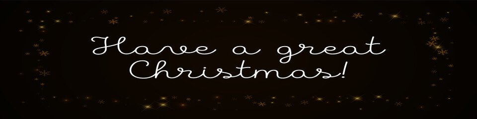 Have a great Christmas greeting card. Sparse starry snow background. Sparse starry snow on brown background.comely vector illustration.