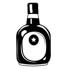 Rum bottle.  illustration isolated on white
