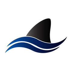 Shark and waves vector