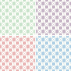 Set of floral abstract seamless patterns