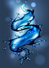 abstract water background, high detailed realistic illustration