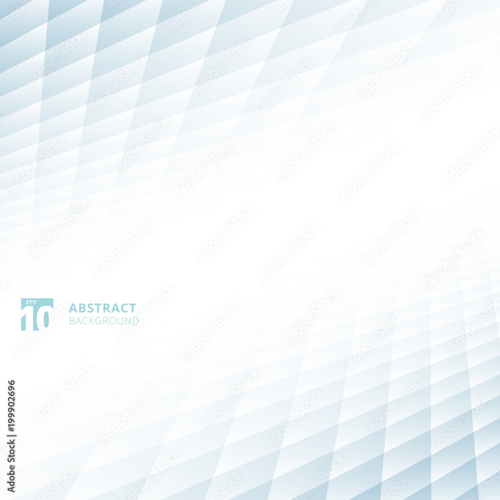 Poster abstract squares pattern geometric blue and white color perspective background with copy space.