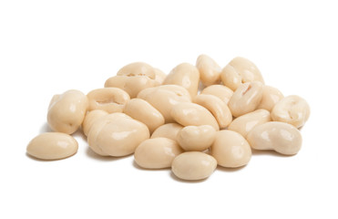 nuts in white chocolate isolated