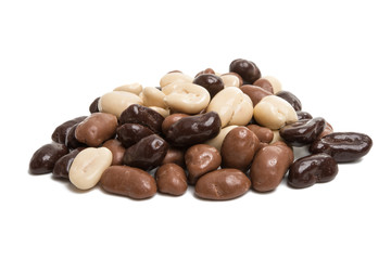 nuts in chocolate isolated
