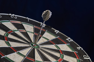 dart in the center, bullseye, 50