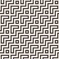 Stylish lines lattice. Ethnic monochrome texture. Abstract geometric background design. Vector seamless pattern.